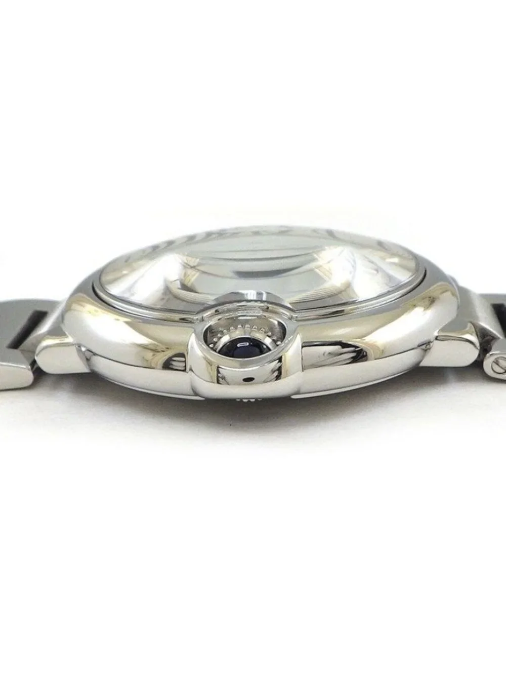 Cartier Watch Ballon Bleu MM Silver Guilloche Dial Roman Index SS Automatic